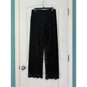 Black Lace Pants High Rise Coquette Size 6 Whimsigoth Dark Fairy 90s Romantic